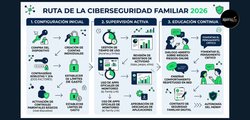 Infografia sobre ciberseguridad familiar