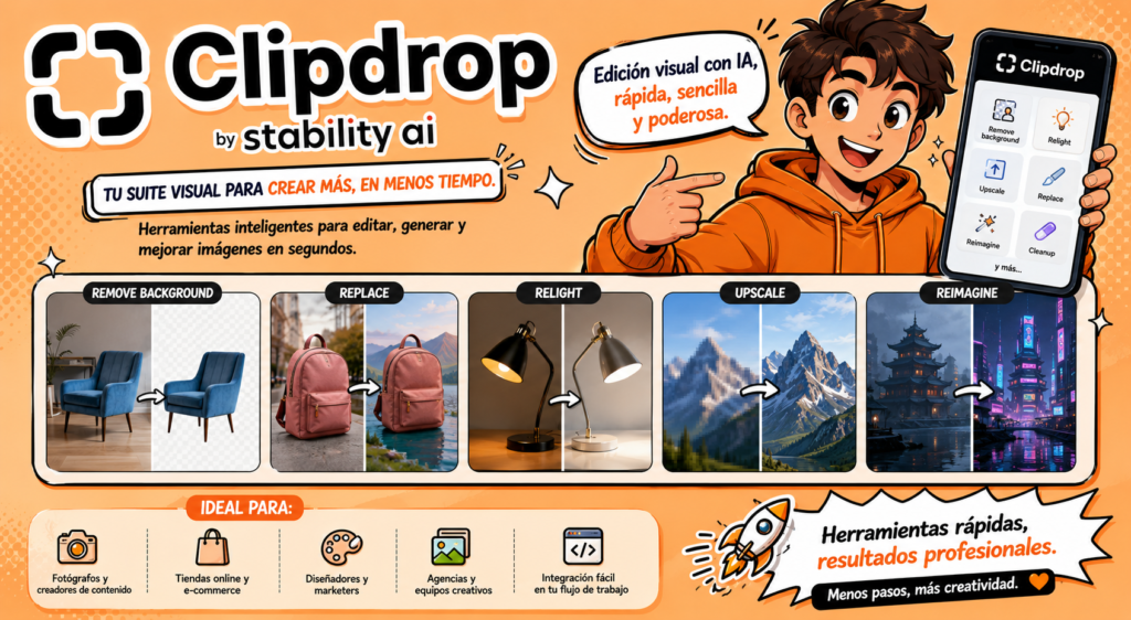 Clipdrop de Stability AI herramienta odeal 