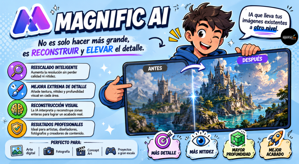 Magnific Ai reconstruye imagenes y eleva el nivel de tus imagenes 