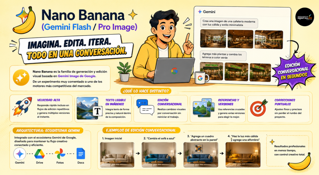 Nano banana la IA generativa de imagenes de Google una de las más podeosas del mercado 