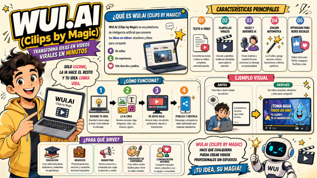 WUI.AI se especializa en la transformación de contenido audiovisual largo en clips publicitarios de formato corto