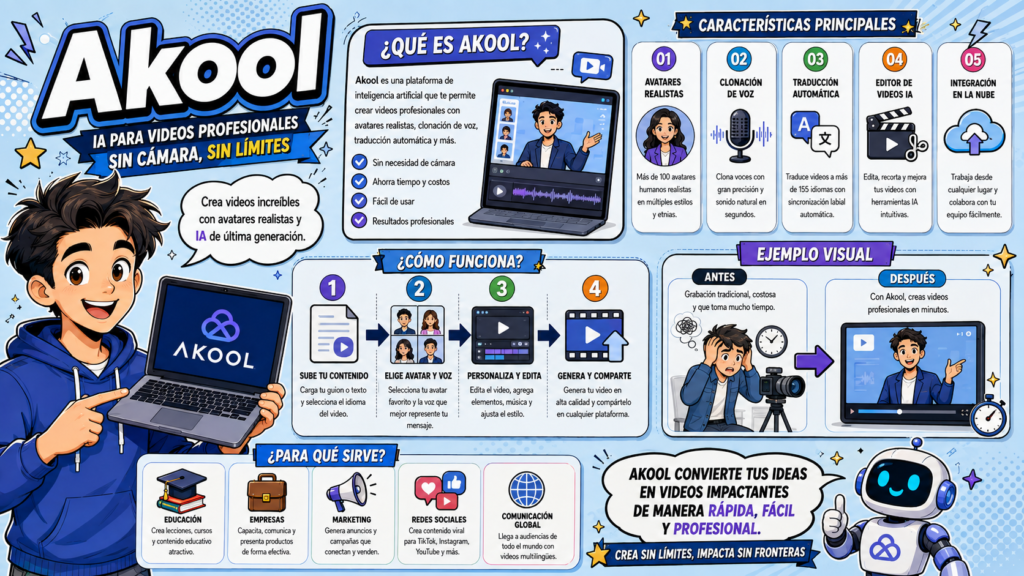 Akool es una plataforma de IA generativa centrada en la creación de contenido publicitario hiperpersonalizado