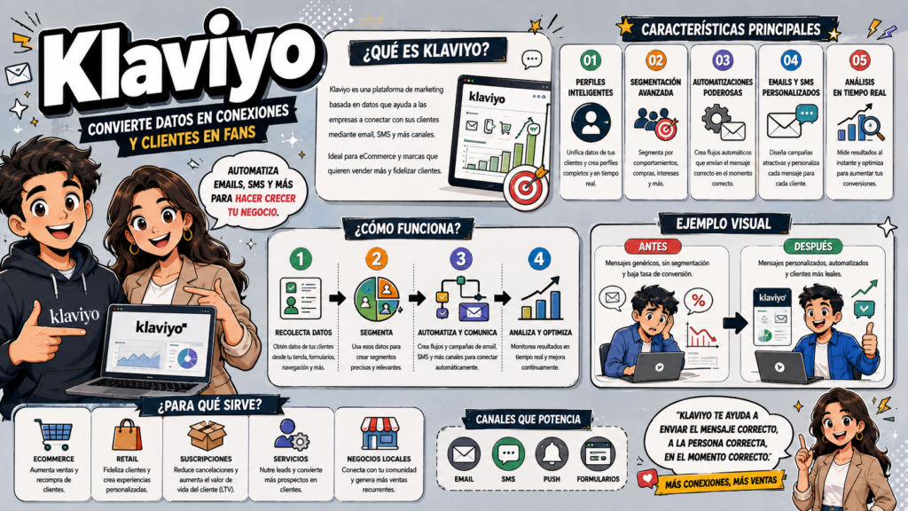Klaviyo es la plataforma de inteligencia de clientes y marketing automatizado líder para e-commerce,
