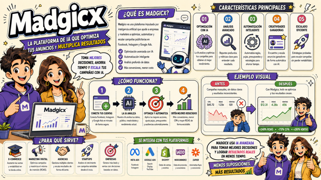 Madgicx es una suite publicitaria integral todo en uno que actúa como un comprador de medios virtual