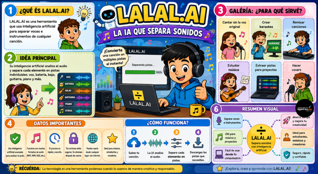 Lalal es una plataforma de IA para separar voces e instrumentos de cualquier canción.