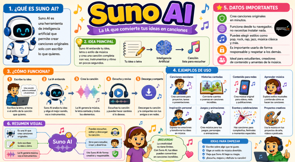 Suno AI te permite crear canciones originales solo con escribir lo que quieras.